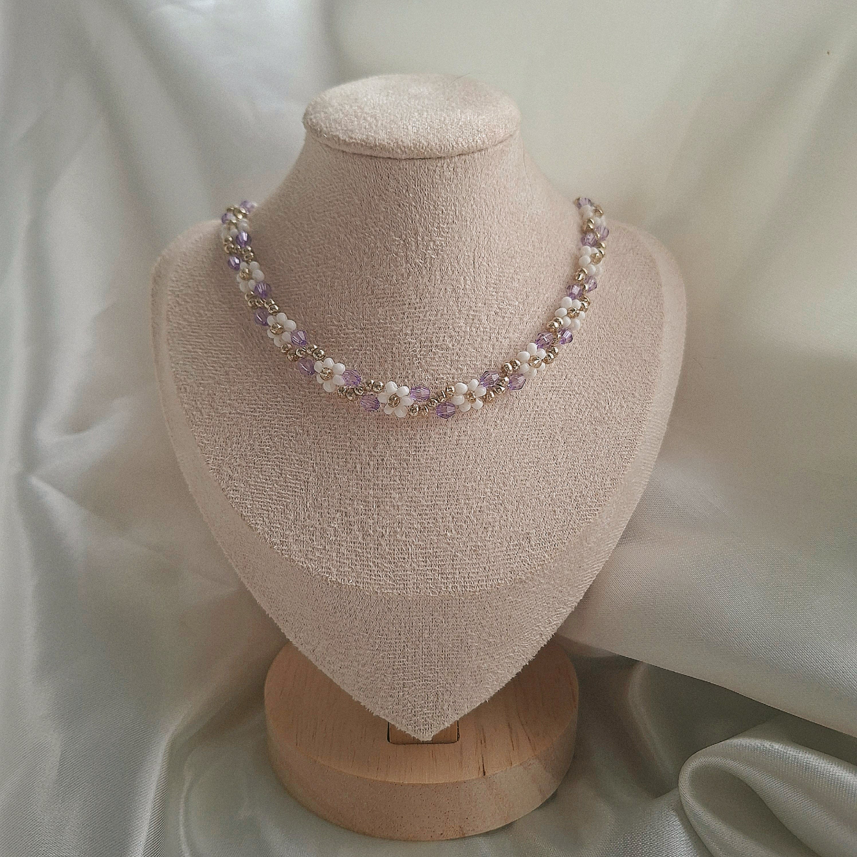Flower Necklace Silber